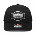 Black trucker cap with 'The Remnant Church' logo on a white background